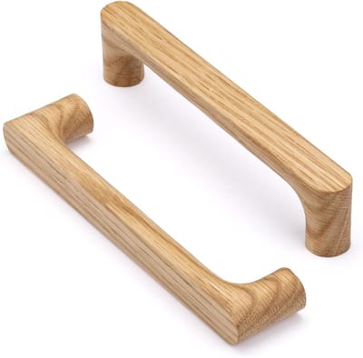 6 Stuks Houten Kastgrepen voor Lades - 96mm Bevestigingsgaten - Ideaal voor Keuken en Slaapkamer Meubels (Rood Eiken)
