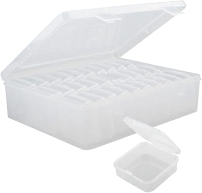 Set van 31 Transparante Mini Opbergdozen met Deksel voor Pillen, Sieraden en Kleine Onderdelen - Compacte 5.5 x 5.5 x 2 cm Dozen voor Organisatie en Opslag