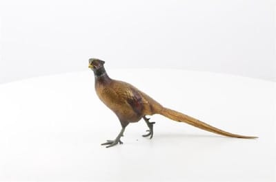 Lopende Fazant - Bronzen beeld - Gedetailleerd sculptuur - 17,3 cm hoog