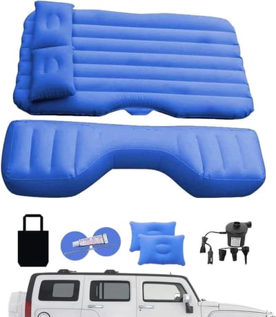 Luchtbed Auto - Reisbed Matras - Kamperen Reizen - Sterk Lagerontwerp - 135x80cm - Blauw