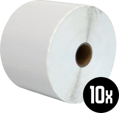 DULA Compatible Zebra Labels 80x35mm - 2000 etiketten per rol - kern 25mm - Wit - Permanent - 10 ro