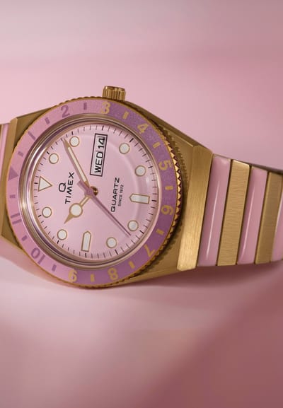 Timex Q Timex Quartz Analoog Horloge Roze Kast: 100% Roestvrij Staal | Armband: 100%Roestvrij Staal 36 TW2W87600AJ, TW2W87700AJ, TW2W87800AJ