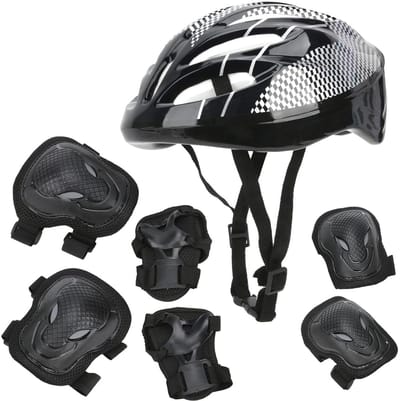 Beschermingsset Volwassenen - Valbescherming - Actieve Sport - Ademend Zweetabsorberend - 7-delig - Zwart