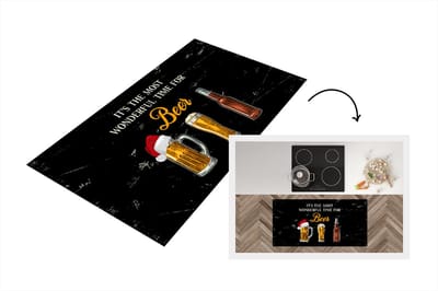 Keukenloper - Loper keuken - Kerst - Bier - Spreuken - Quotes - It's the most wonderful time for beer - 120x60 cm - Keukenloper vinyl