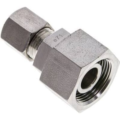 8S & 16S RVS Rechte Snijringkoppeling Draaidoorvoer 400bar FKM O-ring en Afdichtconus ISO 8434-1