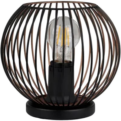 Eglo Tafellamp Poblete - Zwart - Koper - 20cm - E27