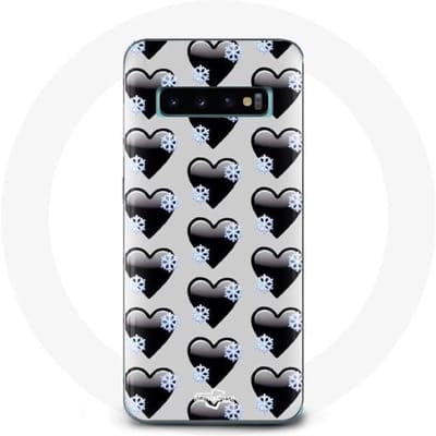 Hoesje voor Samsung Galaxy s10 edge Zwarte hartenachtergrond