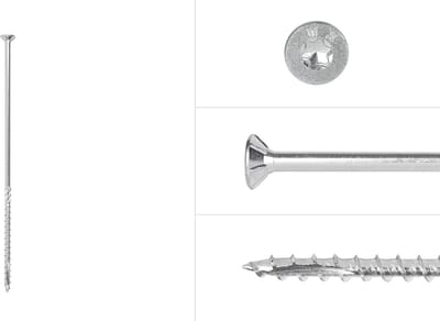 Wovar Spaanplaatschroeven Verzinkt 6 x 200 mm Torx 30 Deeldraad | Doos 100 Stuks