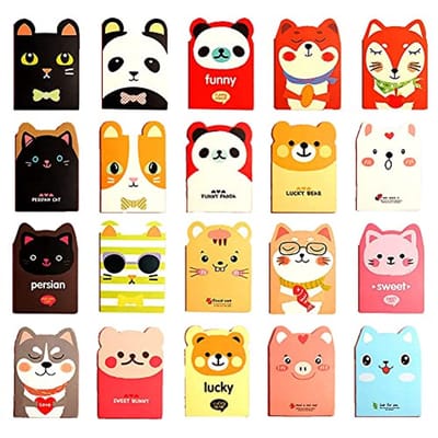 Mini notebook 20 stuks - dierenprint - pocketformaat - perfect voor schoolnotities - ShopVlot