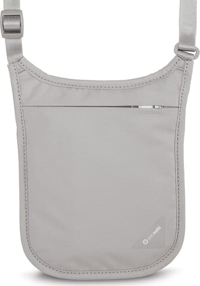 Pacsafe Nektas - 18 x 15 x 0.5 cm - RFID-blokkerend - Waterafstotend - Verstelbaar - Schoudertas - Grijs