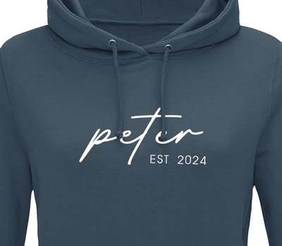 Hoodie heren met capuchon - Sweater heren capuchon - Peter cadeau - Cadeau peter - Cadeau voor peter - Peter est 2024 - Blauwgrijs XL