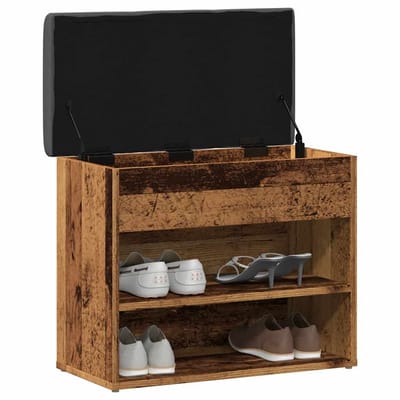 vidaXL - Schoenenbank - 62x32x50 - cm - bewerkt - hout - oud - houtkleurig