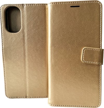 Bookcase Goud Geschikt voor Motorola Moto E32 / E32s - portemonnee hoesje - ZT Accessoires