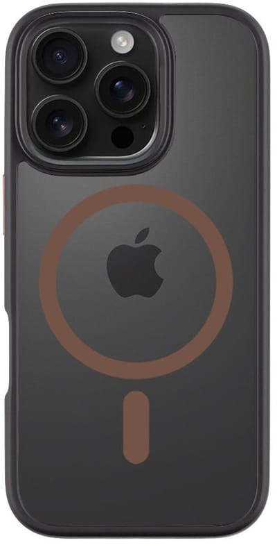 Tactical iPhone 16 Pro MagForce Hyperstealth 2.0 Cover – Hoesje met Losse Klikbare Knoppen – Black/Mocha Mousse