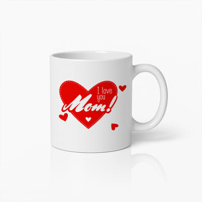 I Love You Mom Mok - Hartjes Design - Moederdag Cadeau - Keramische Koffiebeker