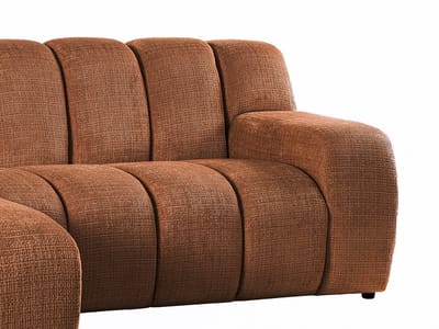 Vente-unique Hoekbank Rechts in terracotta chenillestof BELADON