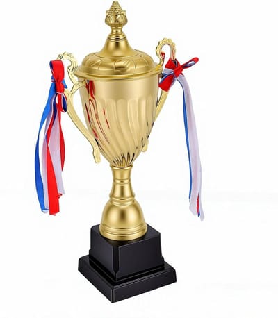 Gouden Trofee Beker - Sport Award Decoratie - Competitie Prijsuitreiking - Aanpasbare Basis - 29 cm Hoog - Goud