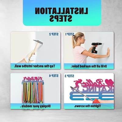 Medaillehouder voor Roller Skates - Organisator voor Medailles, Ribbons en Awards voor Thuis en School met Laag voor Meer dan 60 Medailles