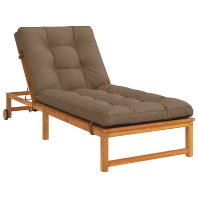 vidaXL - Ligstoel - Kussen - VIANEN - 100% - Polyester - Taupe - 200 - x - 70 - x - 8 - cm