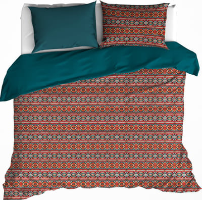 De Witte Lietaer Dekbedovertrek Melchior Brandy Brown - Lits Jumeaux - 240 x 220 cm - Katoen Flanel