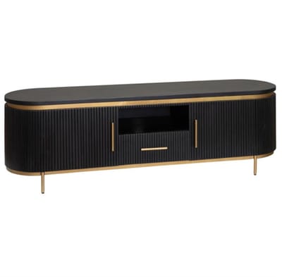 Tower Living Tv meubel Rivello 180 cm – Zwart & Brass