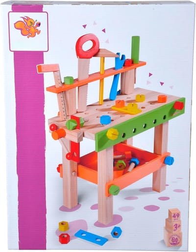 REN® Werkbank Kinderen - Houten Werkbank - Werkbank Little Dutch - Veelkleurig - 10cm x 30cm x 39cm