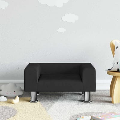 vidaXL - Kinderbank - 50x40x26,5 - cm - fluweel - zwart