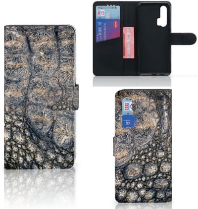 Honor 20 Pro Telefoonhoesje met Pasjes Krokodillenprint