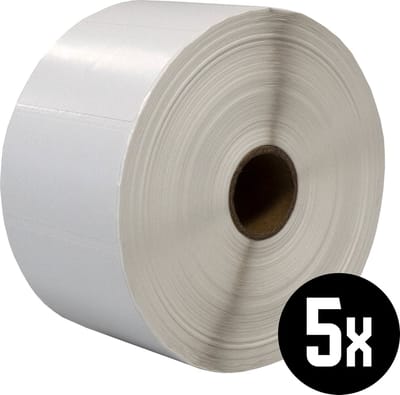 DULA Compatible Zebra Labels 57x32mm - 2100 etiketten per rol - kern 25mm - Wit - Permanent - 5 roll
