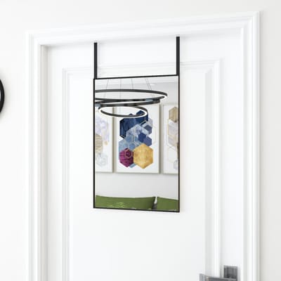 vidaXL - Deurspiegel - 40x60 - cm - glas - en - aluminium - zwart