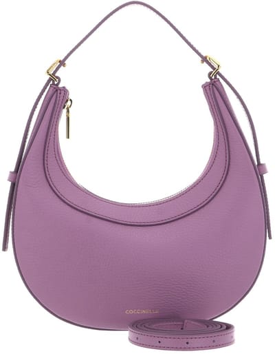 COCCINELLE Leren handtas schoudertas Whisper Grained Leather Mini Bag Jellyfish paars