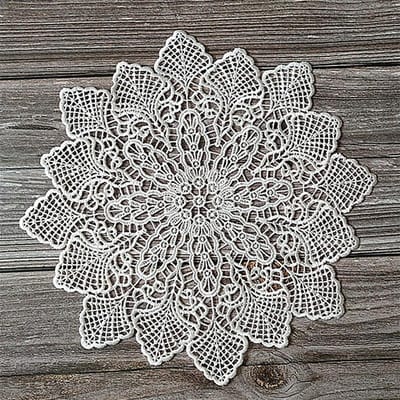 Franse Romantische Witte Bloemen Geborduurde Placemat Onderzetter Vaas Bord Schaal Tafelmat Slaapkamer Studiekamer Woonkamer Keuken Decoratie Round 20cm