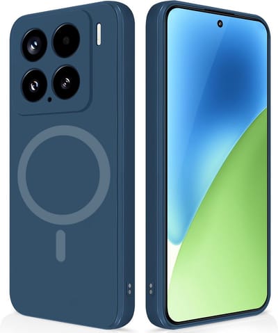 Stravo Hoesje Geschikt voor Xiaomi 15 – Siliconen Cover Hoes met MagSafe – Slank & Lichtgewicht – Schokbestendig – Anti-Fingerprint – Siliconen Case voor Xiaomi 15 - Blauw