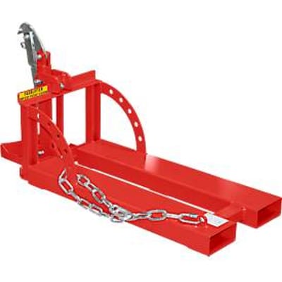 Bauer Vatenheffer RS 60-I, voor vorkheftruck, 1 x 60-l vaten, L 1050 x B 410 x H 460 mm, tot 100 kg, staal, vuurrood