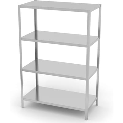 HENDI Opbergrek met 4 verstelbare planken – roestvrij staal – 800x400x1800 mm