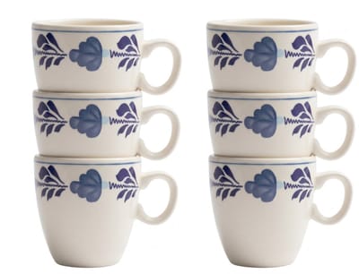 Royal Boch Boerenblauw Mok Pompei 0.23cl set van 6