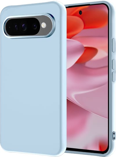 Hoesje - Geschikt voor Google Pixel 9 Pro - Sterk & Shockproof - Hoes Cover - Siliconen Case - Lichtblauw