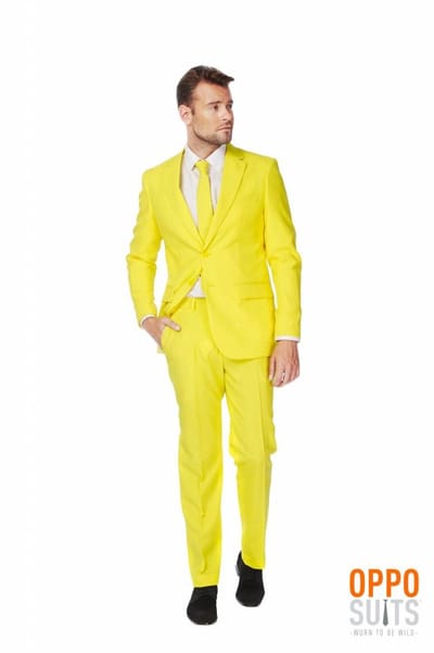 OppoSuits Yellow Fellow - Heren Pak - Carnavalskleding - Feest Kostuum - Geel - Maat 50