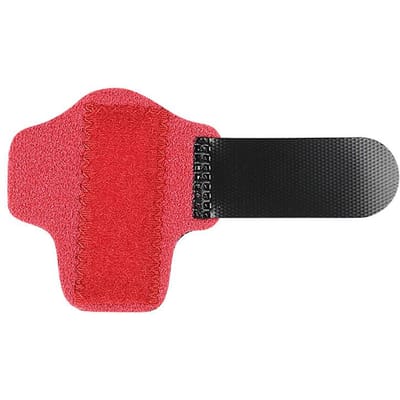 Attelle de doigt réglable pour soulager la douleur Support de fixation pour doigt à ressaut Correcteur d'attelle pour entorse luxation fracture rouge
