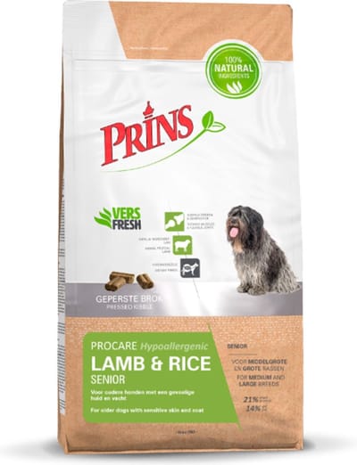 Prins Procare Hypo-Allergic Senior Lam&Rijst - Hondenvoer - 3 kg Hypo-Allergic