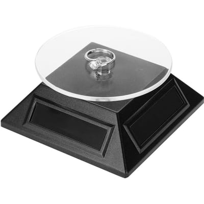 Solar Showcase 360 graden draaiplateau roterende sieraden organizer displaystandaard (Zwart) zwart