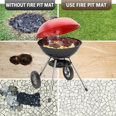 Draagbare Vuurkorfmat - Hittebestendige Terrasmat voor Veilig Kamperen en Barbecue