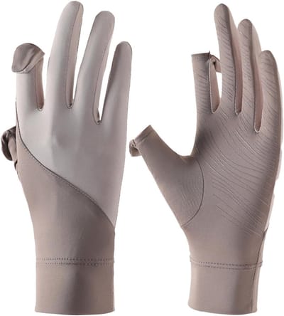UV Beschermende Handschoenen - Zonwerende Handschoenen - Buiten Activiteiten - Antislip Grip - UPF 50+ - Bruin