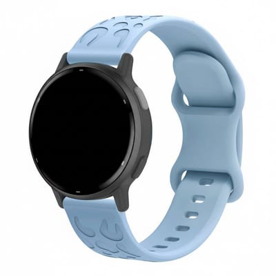 Siliconen bandje - geschikt voor Garmin Venu 2s / 3s / 4 (41mm) / Vivoactive 4s / Forerunner 255s / 265s - Huawei Watch GT 5 Pro - 42mm / GT 6 / GT 5 / GT 4 - 41mm - luipaard - blauw