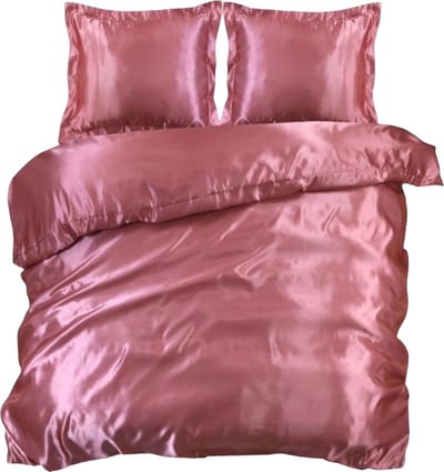 Beauty Silk Dekbedovertrek - 240x200/220 - Glans Satijn - Flamingo Roze