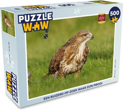 Puzzel Een buizerd op zoek naar zijn prooi - Legpuzzel - Puzzel 500 stukjes