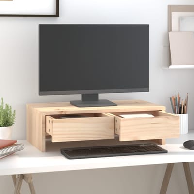 vidaXL - Monitorstandaard - 50x27x15 - cm - massief - grenenhout