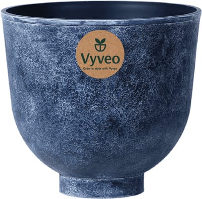 Vyveo - Bloempot Orb - 35x32 - Donkergrijs (Retro) - Bloempot voor binnen en buiten - Lichtgewicht - Breukbestendig - Vorstbestendig - UV-bestendig