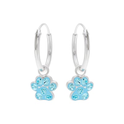 WeLoveSilver - Zilveren oorringen meisjes - aquamarijn kristallen - 6x6x3