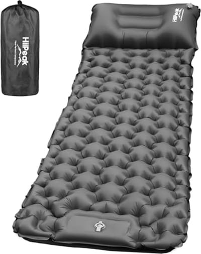 Ultralight Opblaasbare Slaapmat met Kussen en Voetpomp voor Kamperen en Wandelen